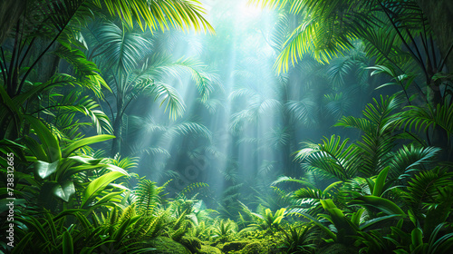 Forest Canopy: Sunlight Filtering Through Green Leaves, Creating a Peaceful, Natural Sanctuary