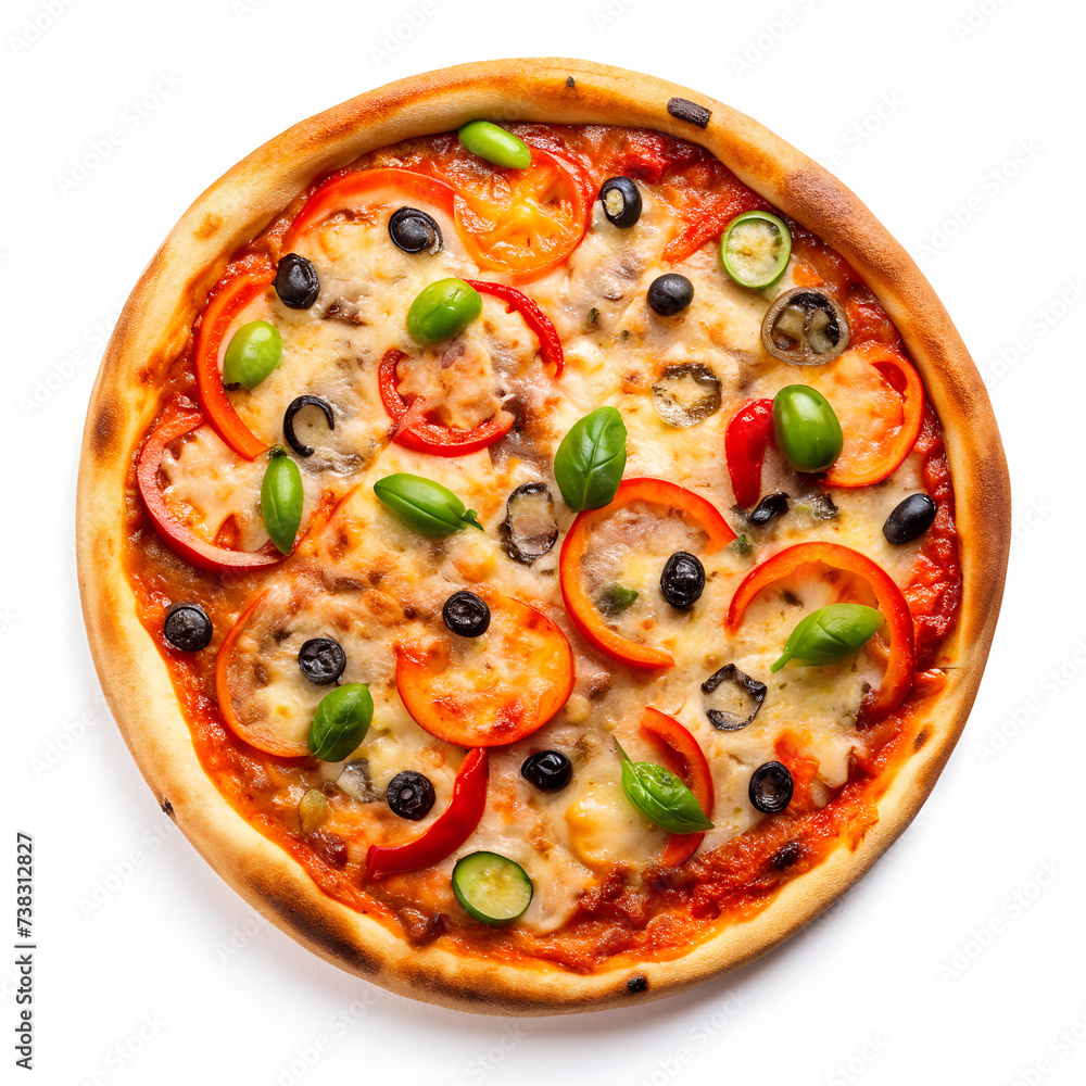 pizza with olives, tomatoes and peppers pizza with olives, tomatoes and peppers