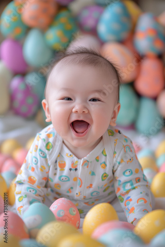 Baby mit Ostereier