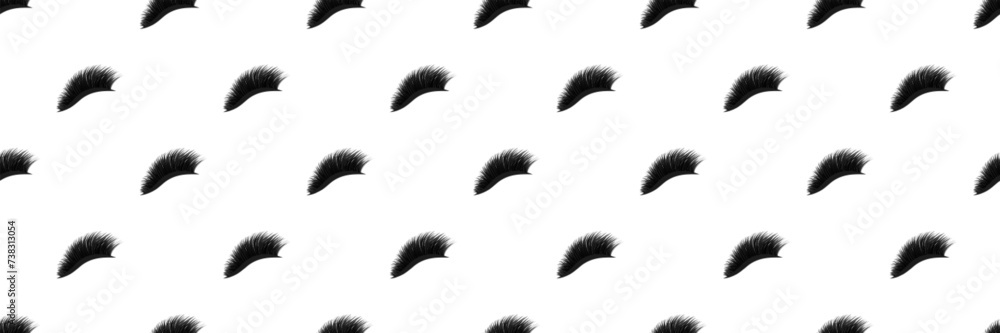 Eyelashes seamless pattern vector illustration. Black and white lashes template print with closed eyes. Beauty, fashion, makeup background. Mascara wallpaper for lamination, extension cards Eyelashes seamless pattern vector illustration. Black and white lashes template print with closed eyes. Beauty, fashion, makeup background. Mascara wallpaper for lamination, extension cards