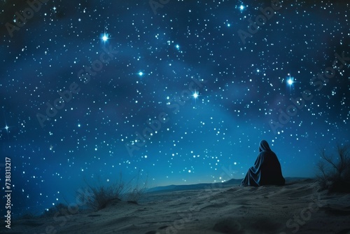 Bright stars shining over a tranquil desert, embodying the promise to Abraham