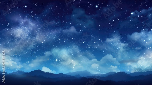The background of the starry sky is in Blue color.