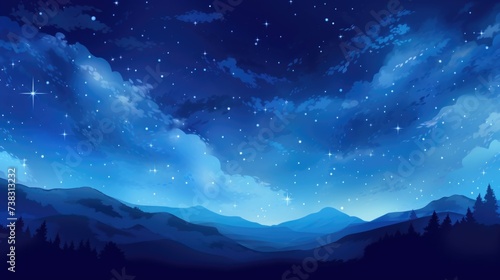 The background of the starry sky is in Azure color