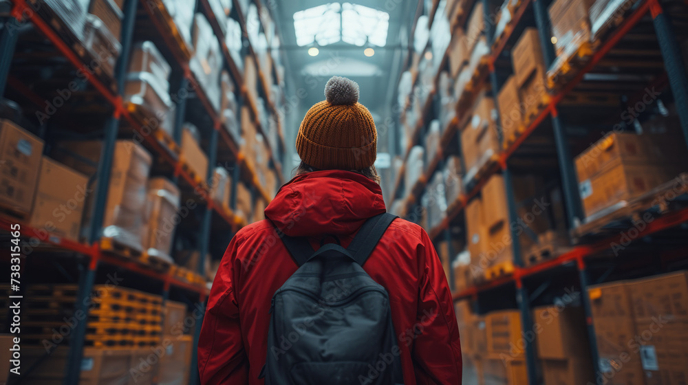 Exploring aisles of possibilities: In the bustling aisles of the supermarket, a woman navigates the shelves with purpose, discovering a world of choices and flavors