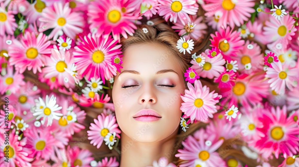 woman with flowers woman with flowers
