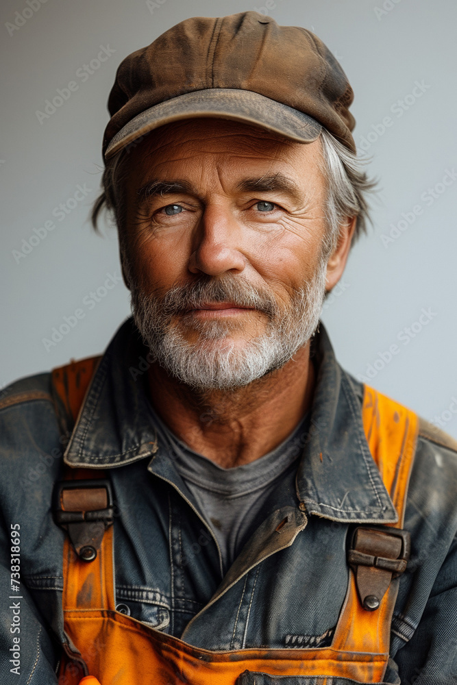 A smiling construction worker, possibly a foreman, stands confidently indoors, representing professionalism in the construction industry. A smiling construction worker, possibly a foreman, stands confidently indoors, representing professionalism in the construction industry.