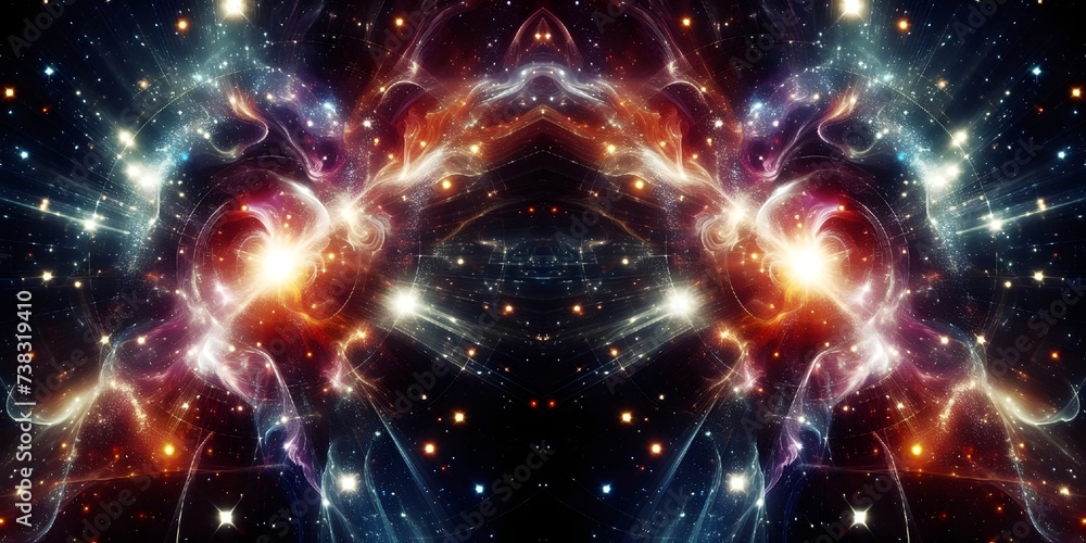 Abstract fractal illustration for creative design looks like galaxies in space