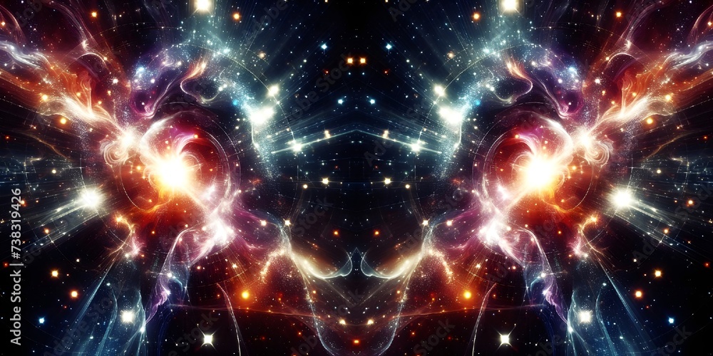 Abstract fractal illustration for creative design looks like galaxies in space