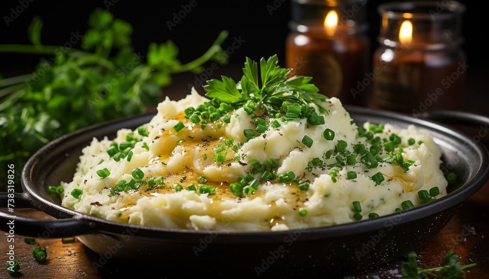 Freshness and healthy eating on a rustic table generated by AI Freshness and healthy eating on a rustic table generated by AI