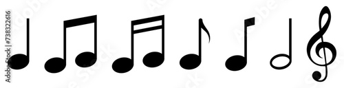Music notes icons set. Vector illustration