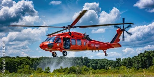 Landing rescue helicopter