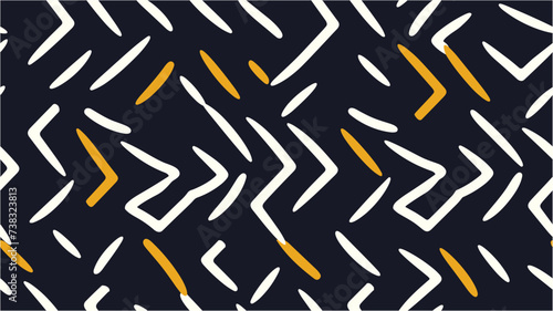 Memphis pattern, seamless trend background. Hand drawn ink dirty diagonal strokes and lines texture. Abstract geometric design background. Retro memphis pattern - seamless background. photo