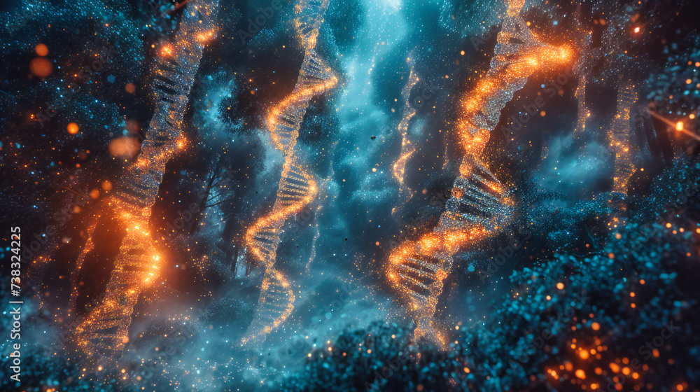 Genetic Engineering and DNA Research, Molecular Science in Blue, Medical Biotechnology