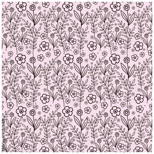 seamless floral pattern with flowers, Decorative seamless pattern with flowers, vector design