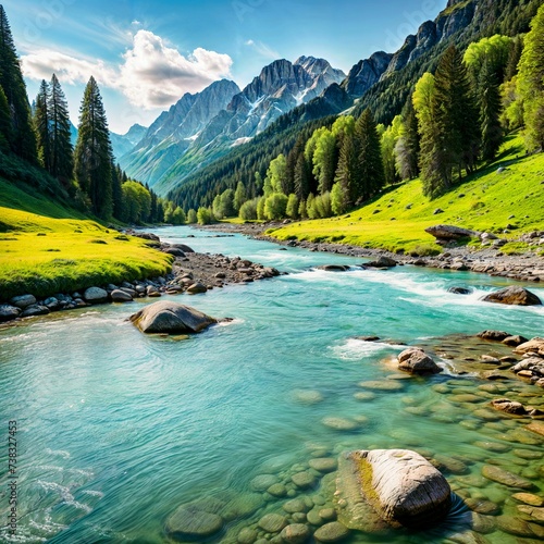 mountain river in the mountains