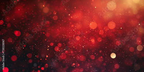 Abstract Red Bokeh Lights with Soft Glowing Effects on Festive Background