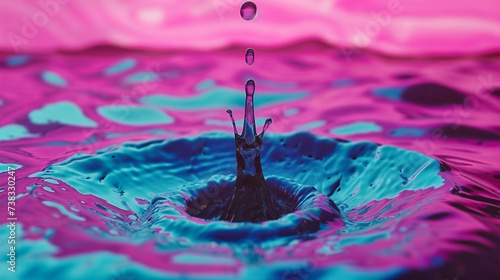 Splashing water in motion, abstract blue and clear liquid, refreshing and clean background, natures purity captured