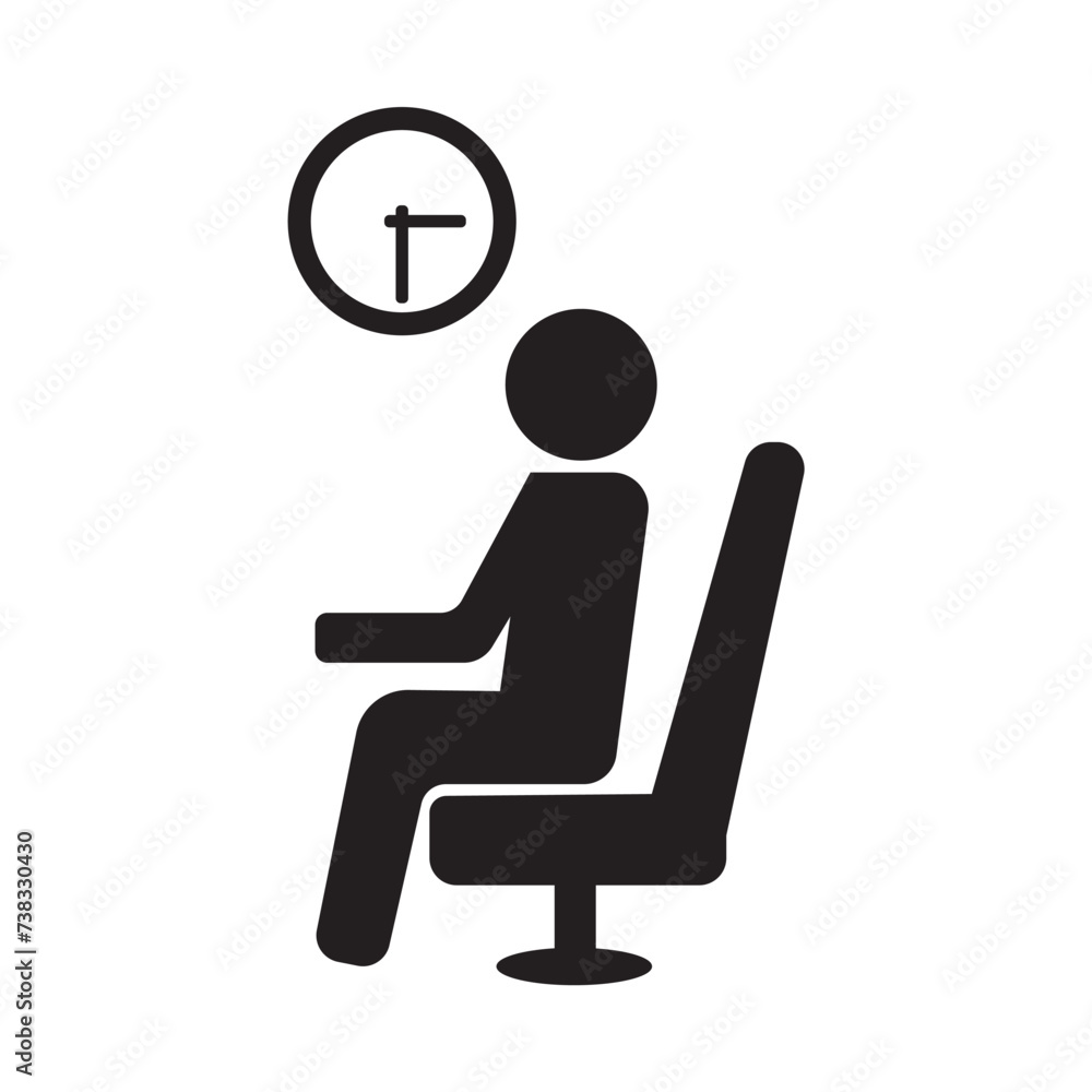 waiting room icon vector illustration design template waiting room icon vector illustration design template