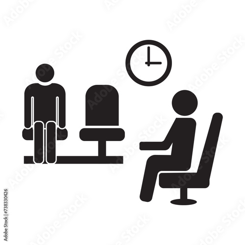 waiting room icon vector illustration design template