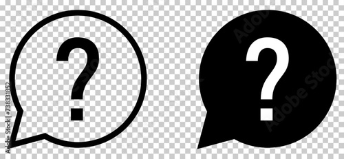 Question Mark in Bubble Icons Set. Vector illustration isolated on transparent background