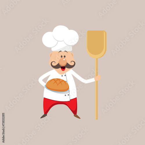 Obraz na płótnie Cartoon Drawing Of A Baker, vector w salonie
