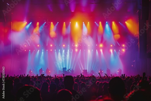 Concert or music festival. Background with selective focus and copy space