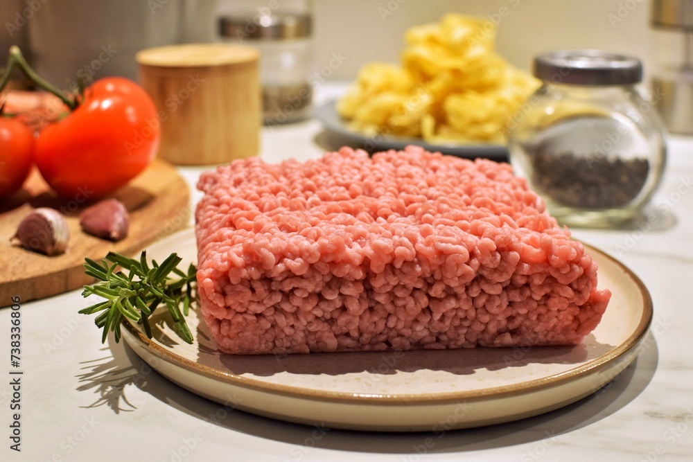 Minced meat for cooking dinner. Minced meat for cooking dinner.