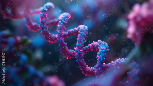 Render tridimensionale di una spirale di DNA photo