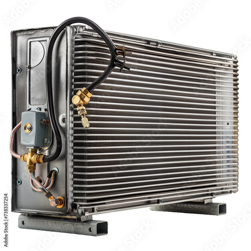 Air conditioner evaporator coil, transparent background, isolated image, generative AI