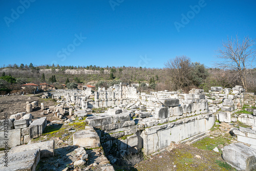 Scenic views from Stratonikeia, which hosted many civilizations from antiquity to modern times, is one of the significant archaeological sites in Asia Minor and has unique characteristics in Turkey. photo