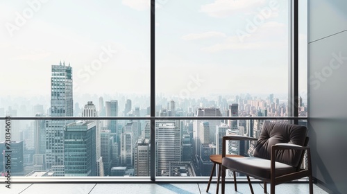 Minimalist Balcony Overlooking Bustling Cityscape © ArquitecAi