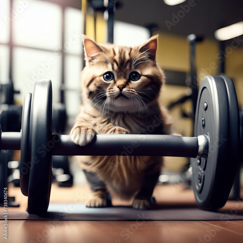 Cat at the gym. 
