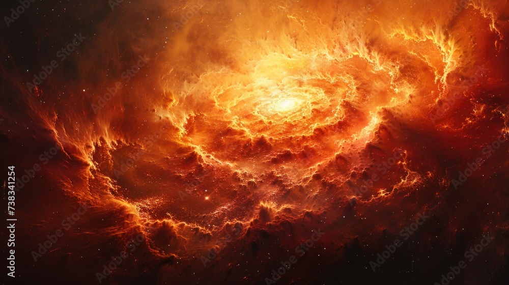 Close-Up of Large Orange and Red Object. Generative AI. Close-Up of Large Orange and Red Object. Generative AI.