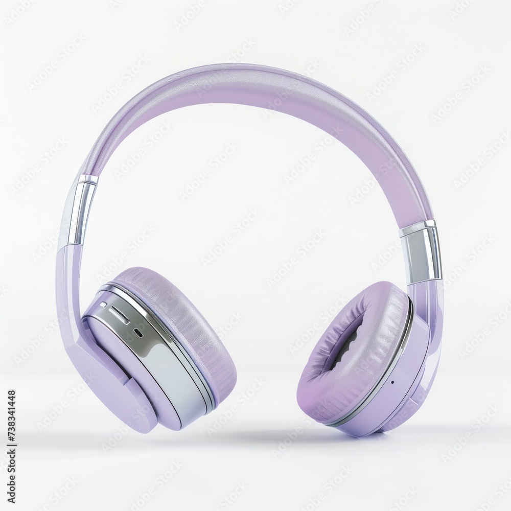 Realistic 3D Headphones on White Background. Headphones Isolated Mockup. Realistic 3D Headphones on White Background. Headphones Isolated Mockup.