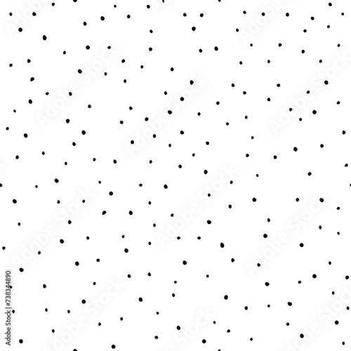 Vector Seamless Background with Speckle Dots. Polka Dot Pattern. Grit Granules Texture. Random Doodle Hand Drawn Freckles