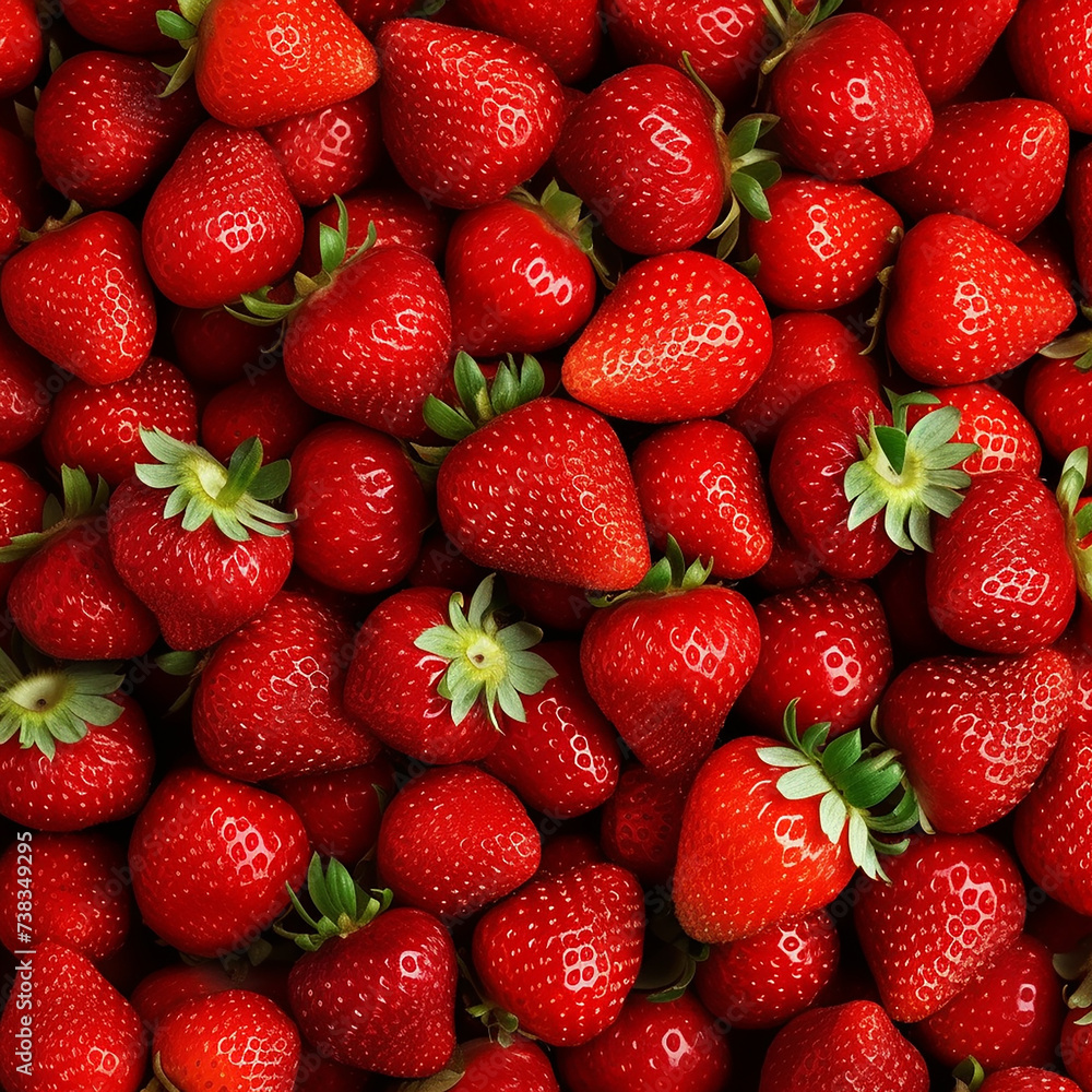 3d rendered bunch of strawberries made with generative AI