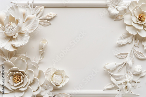 Spring, flowers, petals, mockup ad frame, wooden flowers, generative AI