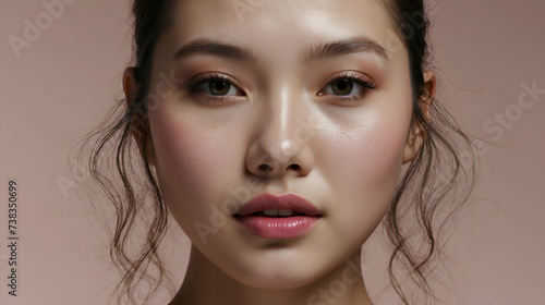 Beauty image of asian woman (skin care/body care/esthetic salon), natural makeup, real skin texture