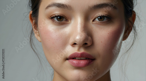 Beauty image of asian woman (skin care/body care/esthetic salon), natural makeup, real skin texture