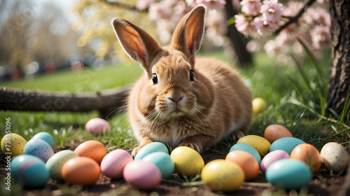 Wallpaper Mural easter bunny with easter eggs Torontodigital.ca