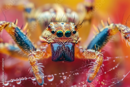 A captivating glimpse into the intricate world of a tiny arachnid, showcasing the beauty and complexity of this often misunderstood organism through stunning macro photography