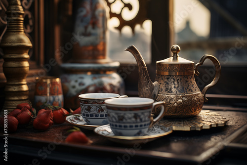 Golden Hour Tea Time  An Elegant Still Life