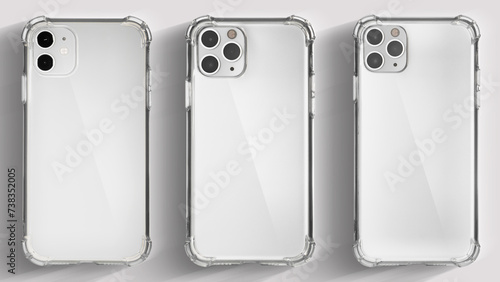 Mockup of a transparent protective phone case photo