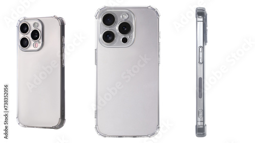 Mockup of a transparent protective phone case