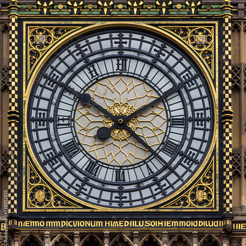 Close-up View of Big Ben Clock Face in London