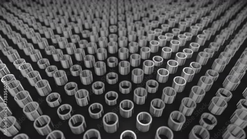 Seamless Looping 3d animated background with metallic tubes in changing light and shadows Seamless Looping 3d animated background with metallic tubes in changing light and shadows
