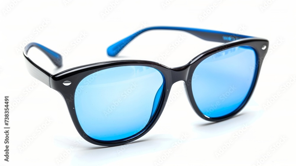 Black eyeglasses depicted against a white background Black eyeglasses depicted against a white background