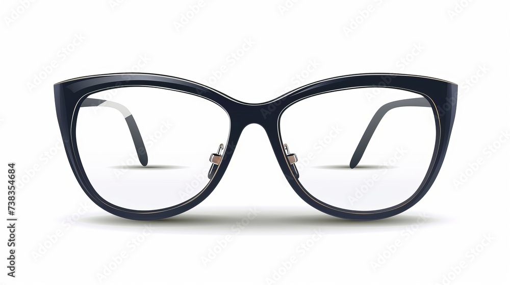 A vector illustration of eyeglasses, depicting geeky frames isolated on a white background. The realistic icon showcases black eyeglasses A vector illustration of eyeglasses, depicting geeky frames isolated on a white background. The realistic icon showcases black eyeglasses