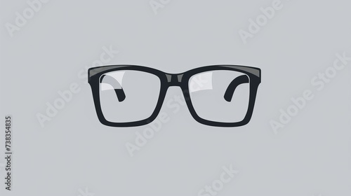 A basic vector icon of glasses, presented as a simple isolated symbol. It's depicted as a black pictogram against a grey background
