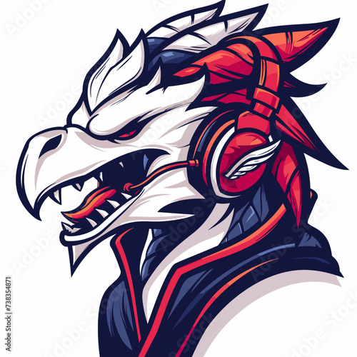 Dragon esport vector logotype, icon, dinosaur, logo, sticker, symbol, emblem